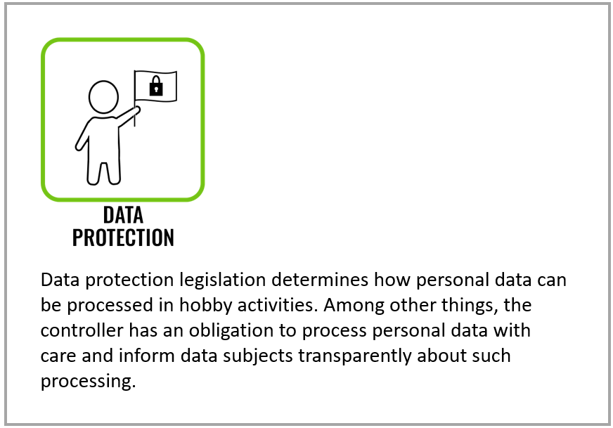 The picture illustrates how the association can use a data protection icon. Below the icon is its title, which is followed by a description of the icon.